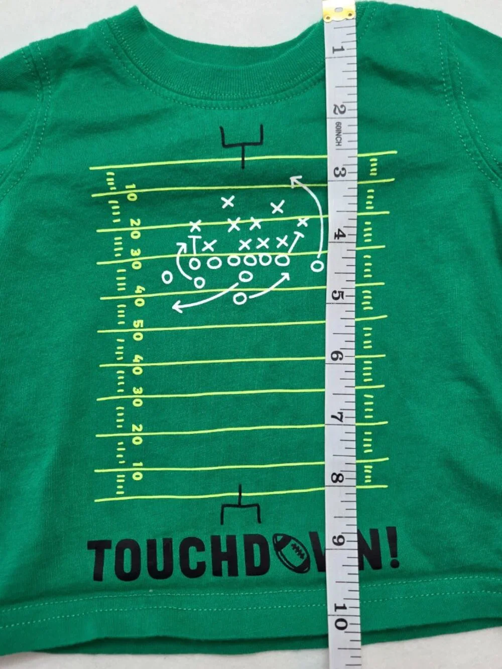 Carter's Touchdown Football Graphic Long Sleeve T-Shirt Green Size Boys 3 Months
